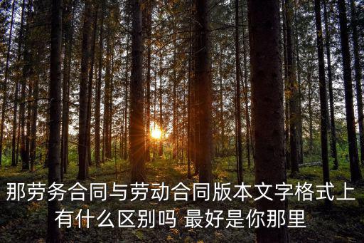 那勞務(wù)合同與勞動合同版本文字格式上有什么區(qū)別嗎 最好是你那里
