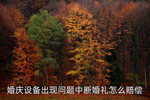 婚慶糾紛賠付辦法，婚慶設(shè)備出現(xiàn)問題中斷婚禮怎么賠償
