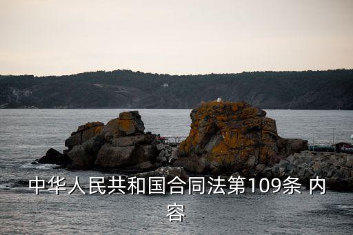 中華人民共和國(guó)合同法第109條 內(nèi)容