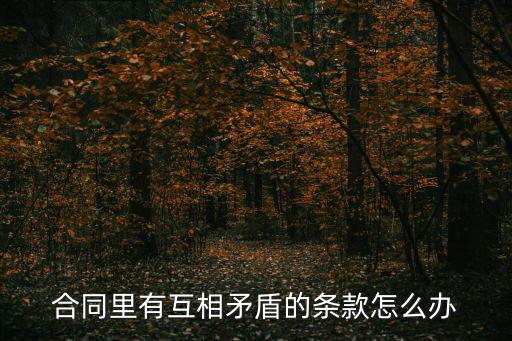合同里有互相矛盾的條款怎么辦
