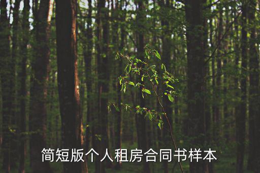 居住合同書樣本圖片，簡短版?zhèn)€人租房合同書樣本