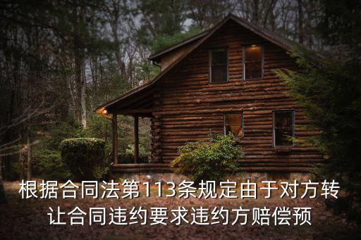 合同法113條對(duì)應(yīng)民法典，根據(jù)合同法第113條規(guī)定由于對(duì)方轉(zhuǎn)讓合同違約要求違約方賠償預(yù)