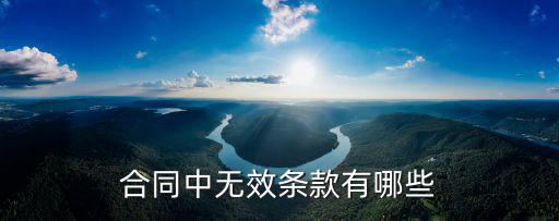 合同中無(wú)效條款有哪些