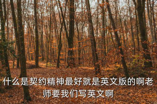 什么是契約精神最好就是英文版的啊老師要我們寫(xiě)英文啊