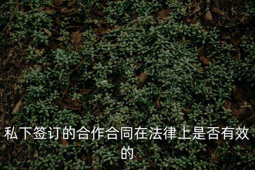 合作協(xié)議法律上有效嗎，私下簽訂的合作合同在法律上是否有效的