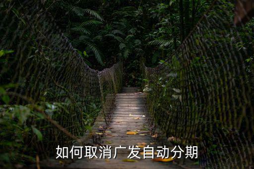 如何取消廣發(fā)自動(dòng)分期