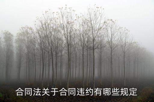 合同法關(guān)于合同違約有哪些規(guī)定