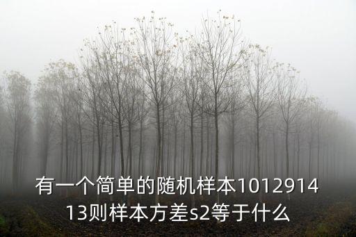 有一個(gè)簡(jiǎn)單的隨機(jī)樣本101291413則樣本方差s2等于什么