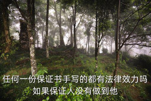 任何一份保證書(shū)手寫(xiě)的都有法律效力嗎如果保證人沒(méi)有做到他