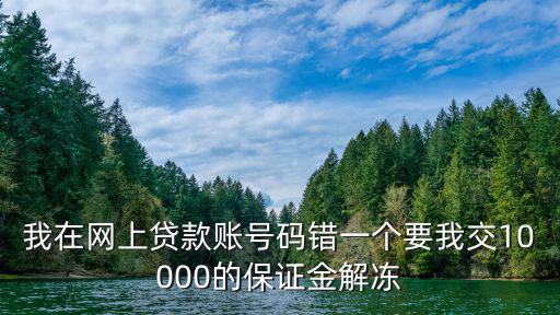 網(wǎng)貸讓我交解凍費(fèi)，我在網(wǎng)上貸款賬號(hào)碼錯(cuò)一個(gè)要我交10000的保證金解凍
