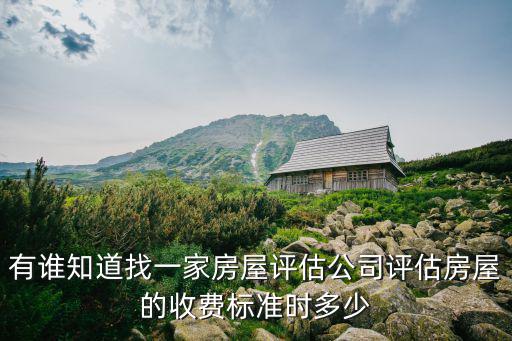 有誰知道找一家房屋評(píng)估公司評(píng)估房屋的收費(fèi)標(biāo)準(zhǔn)時(shí)多少
