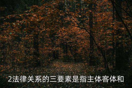 2法律關(guān)系的三要素是指主體客體和
