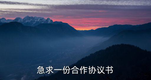 急求一份合作協(xié)議書