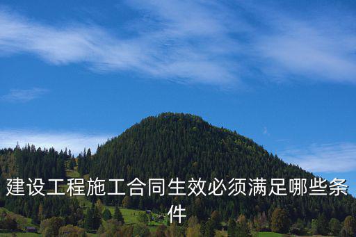 建設(shè)工程施工合同生效必須滿足哪些條件