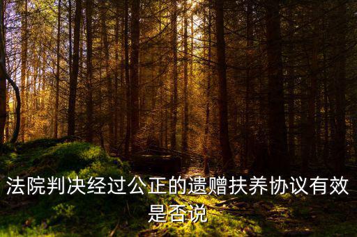 法院判決經(jīng)過公正的遺贈扶養(yǎng)協(xié)議有效是否說