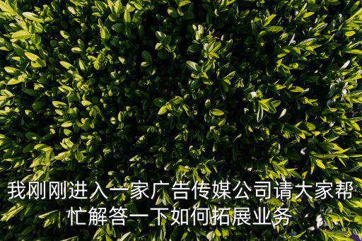 我剛剛進入一家廣告?zhèn)髅焦菊埓蠹規(guī)兔獯鹨幌氯绾瓮卣箻I(yè)務