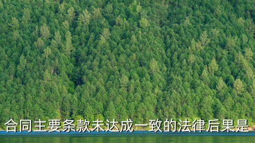 合同不成立的法律規(guī)定，合同主要條款未達成一致的法律后果是