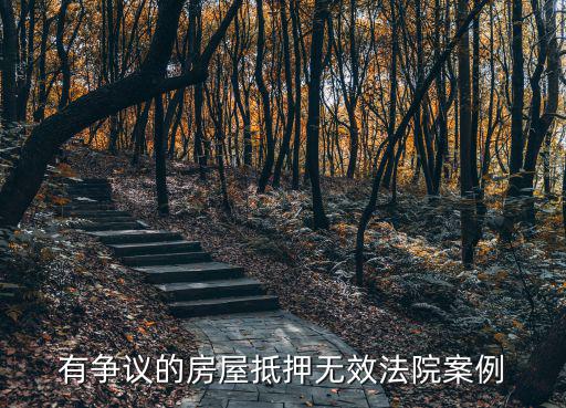 有爭議的房屋抵押無效法院案例