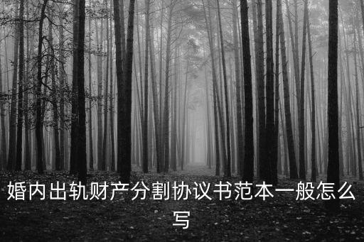 婚內(nèi)出軌財(cái)產(chǎn)分割協(xié)議書(shū)范本一般怎么寫(xiě)