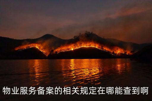 物業(yè)服務(wù)備案的相關(guān)規(guī)定在哪能查到啊