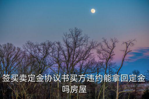 簽買賣定金協(xié)議書買方違約能拿回定金嗎房屋