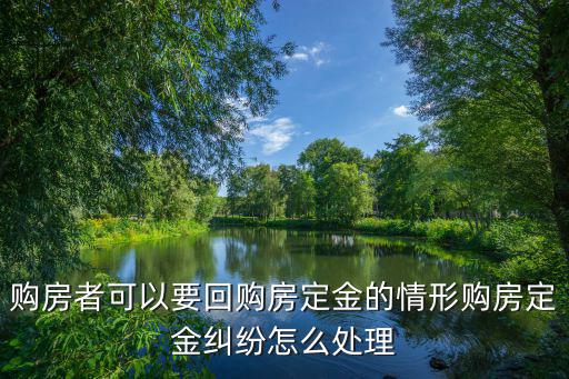 購房者可以要回購房定金的情形購房定金糾紛怎么處理