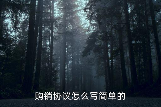 購銷協(xié)議怎么寫簡單的