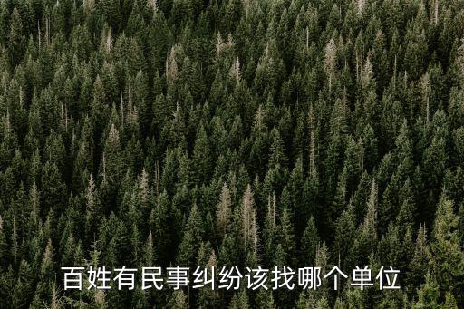 百姓有民事糾紛該找哪個(gè)單位