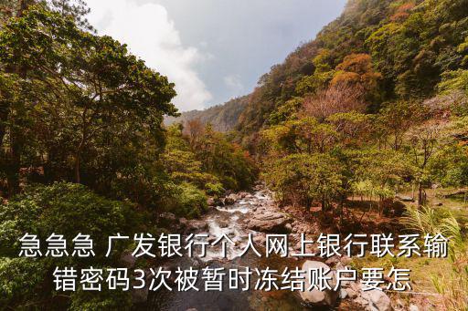 急急急 廣發(fā)銀行個人網(wǎng)上銀行聯(lián)系輸錯密碼3次被暫時凍結賬戶要怎