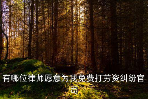 有哪位律師愿意為我免費(fèi)打勞資糾紛官司