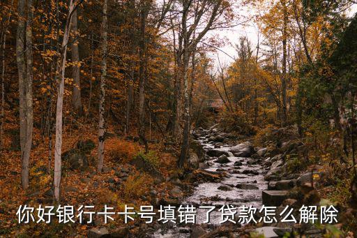 你好銀行卡卡號填錯了貸款怎么解除