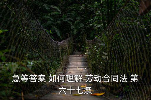 急等答案 如何理解 勞動合同法 第六十七條