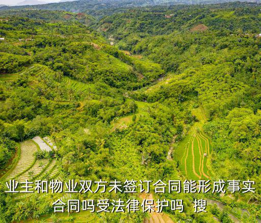 業(yè)主和物業(yè)雙方未簽訂合同能形成事實(shí)合同嗎受法律保護(hù)嗎  搜