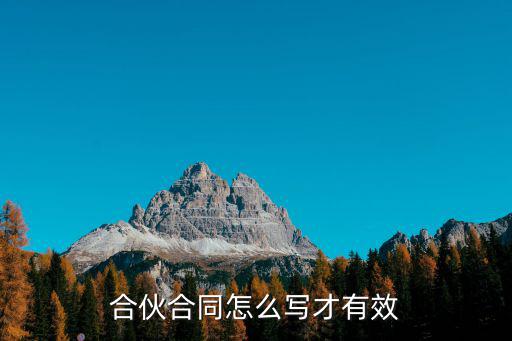合伙合同怎么寫才有效