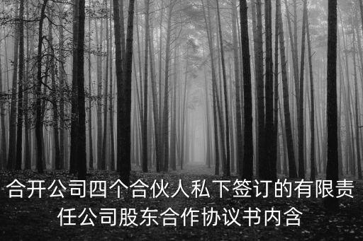 合開公司四個(gè)合伙人私下簽訂的有限責(zé)任公司股東合作協(xié)議書內(nèi)含