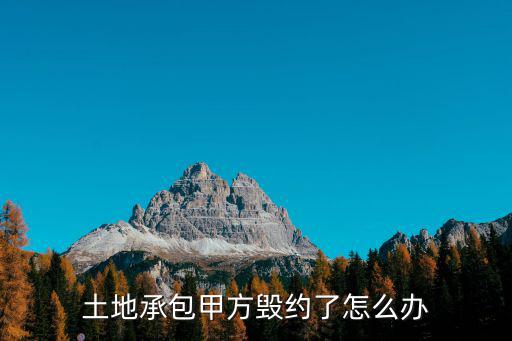 土地承包甲方毀約了怎么辦