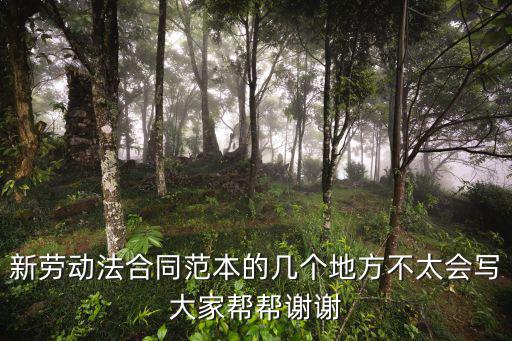 新勞動(dòng)法合同范本的幾個(gè)地方不太會(huì)寫大家?guī)蛶椭x謝