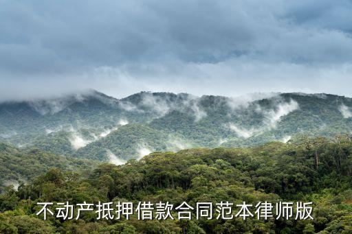 不動產(chǎn)抵押借款合同范本律師版