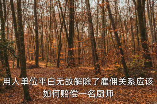 民法典取消了雇傭關(guān)系，用人單位平白無故解除了雇傭關(guān)系應(yīng)該如何賠償一名廚師