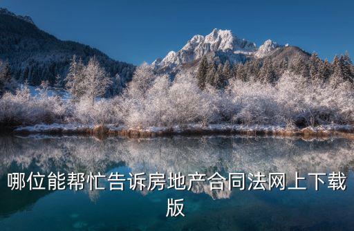 哪位能幫忙告訴房地產(chǎn)合同法網(wǎng)上下載版