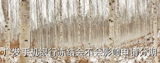 廣發(fā)手機銀行凍結會不會影響申請分期