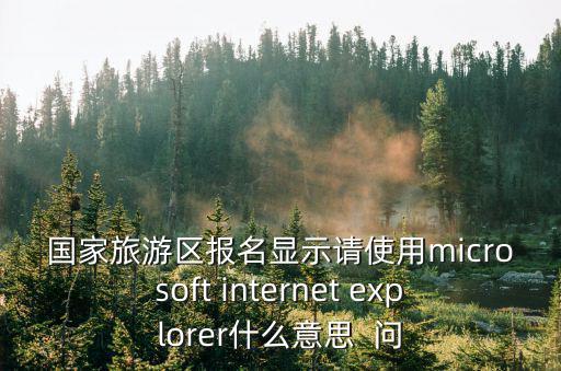 國(guó)家旅游區(qū)報(bào)名顯示請(qǐng)使用microsoft internet explorer什么意思  問(wèn)