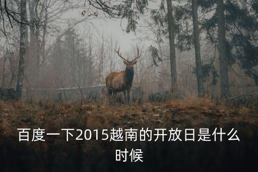 百度一下2015越南的開(kāi)放日是什么時(shí)候