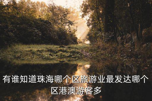 有誰知道珠海哪個區(qū)旅游業(yè)最發(fā)達哪個區(qū)港澳游客多