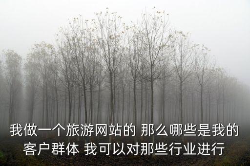 我做一個(gè)旅游網(wǎng)站的 那么哪些是我的客戶群體 我可以對(duì)那些行業(yè)進(jìn)行