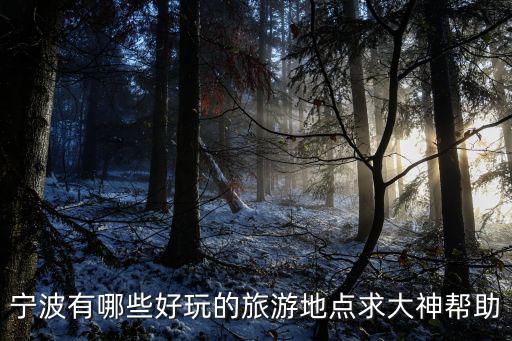 寧波有哪些好玩的旅游地點(diǎn)求大神幫助