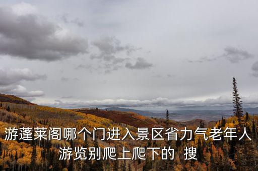 游蓬萊閣哪個(gè)門進(jìn)入景區(qū)省力氣老年人游覽別爬上爬下的  搜