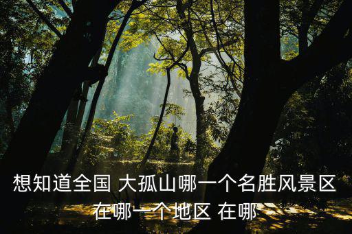 想知道全國 大孤山哪一個名勝風(fēng)景區(qū)在哪一個地區(qū) 在哪