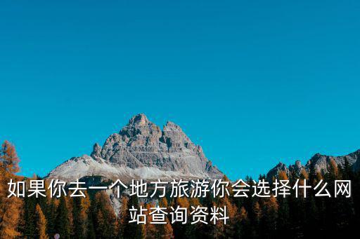 如果你去一個(gè)地方旅游你會選擇什么網(wǎng)站查詢資料