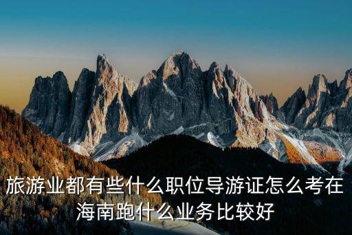 旅游業(yè)都有些什么職位導游證怎么考在海南跑什么業(yè)務比較好